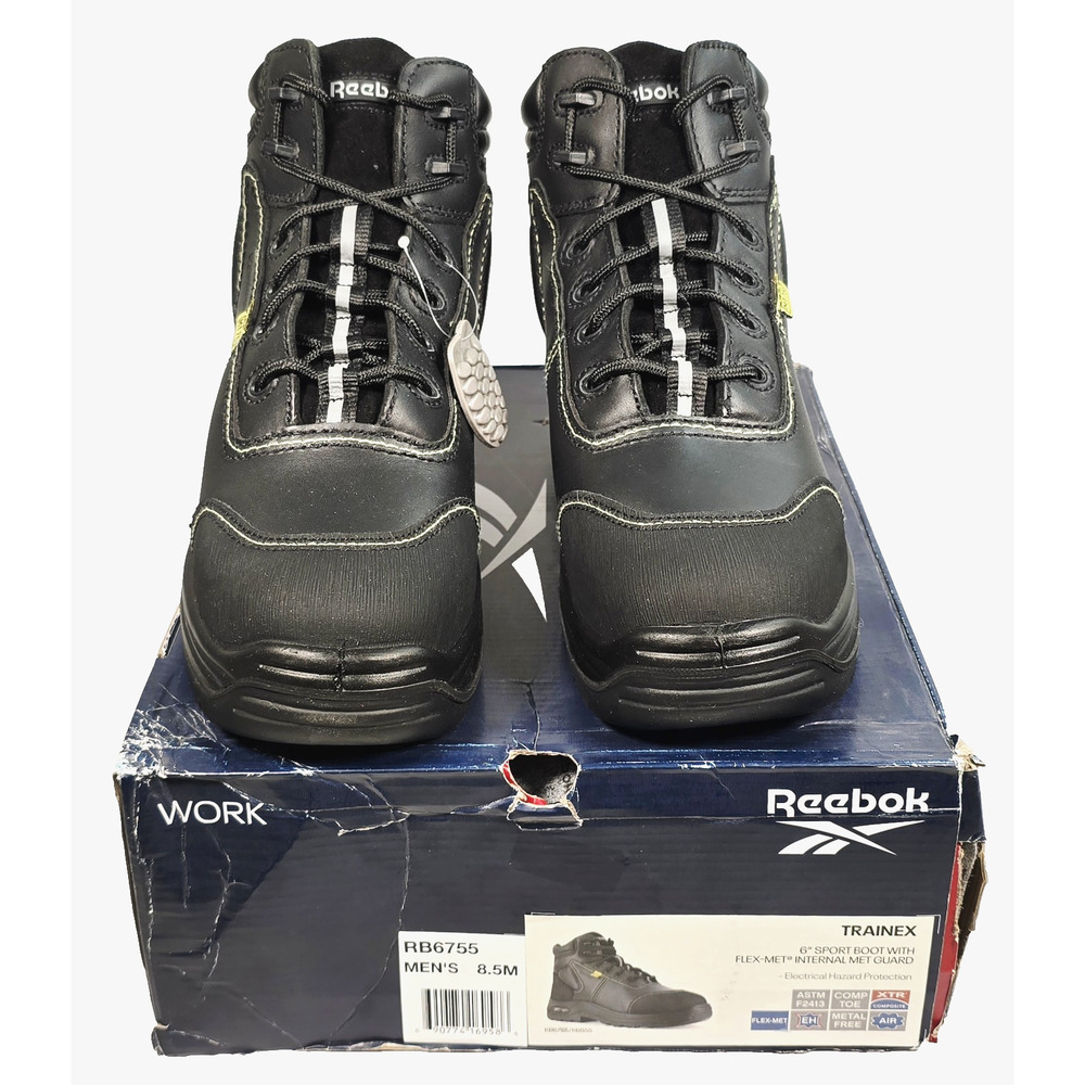 Reebok Work TRAINEX Men's 6" Black Sport Boot With Net Guard Size 8.5M RB6755